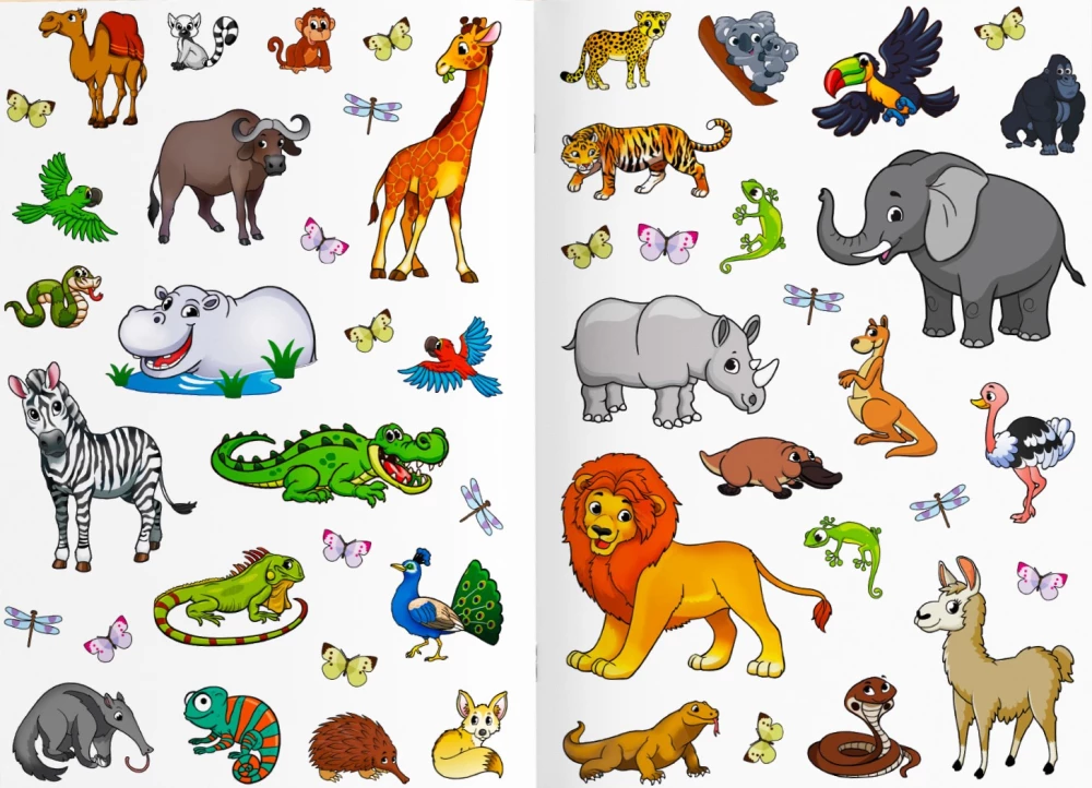 Reusable Stickers - Animals of Hot Countries