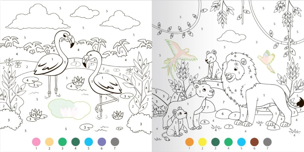 Coloring by Numbers - Wild Animals