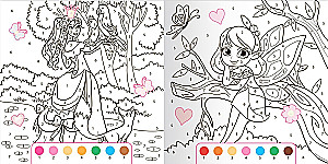 Coloring by numbers with stickers - Magical world