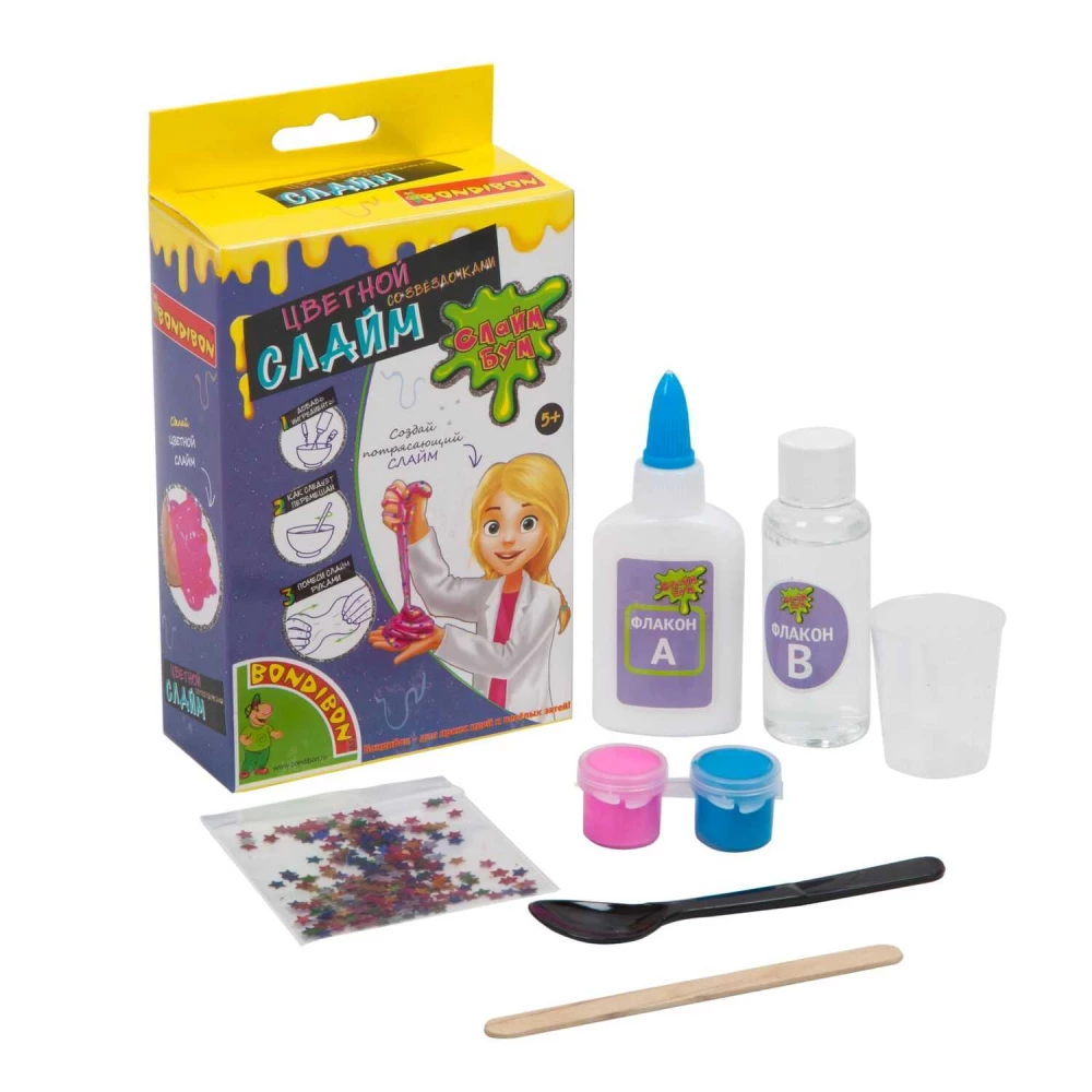 Zestaw do gry - Slime Boom: Kolorowy slime z gwiazdkami