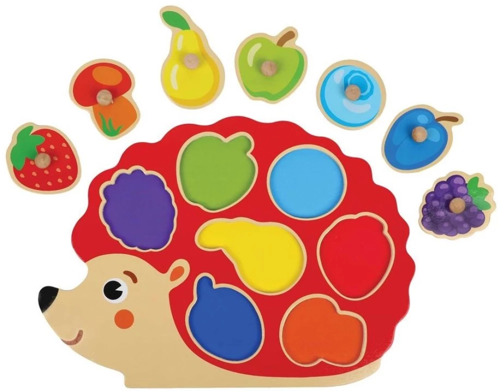 Wooden Toy - Hedgehog. Learning Colors