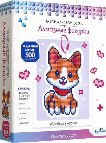 Diamond Figure with Magnet - Cheerful Corgi
