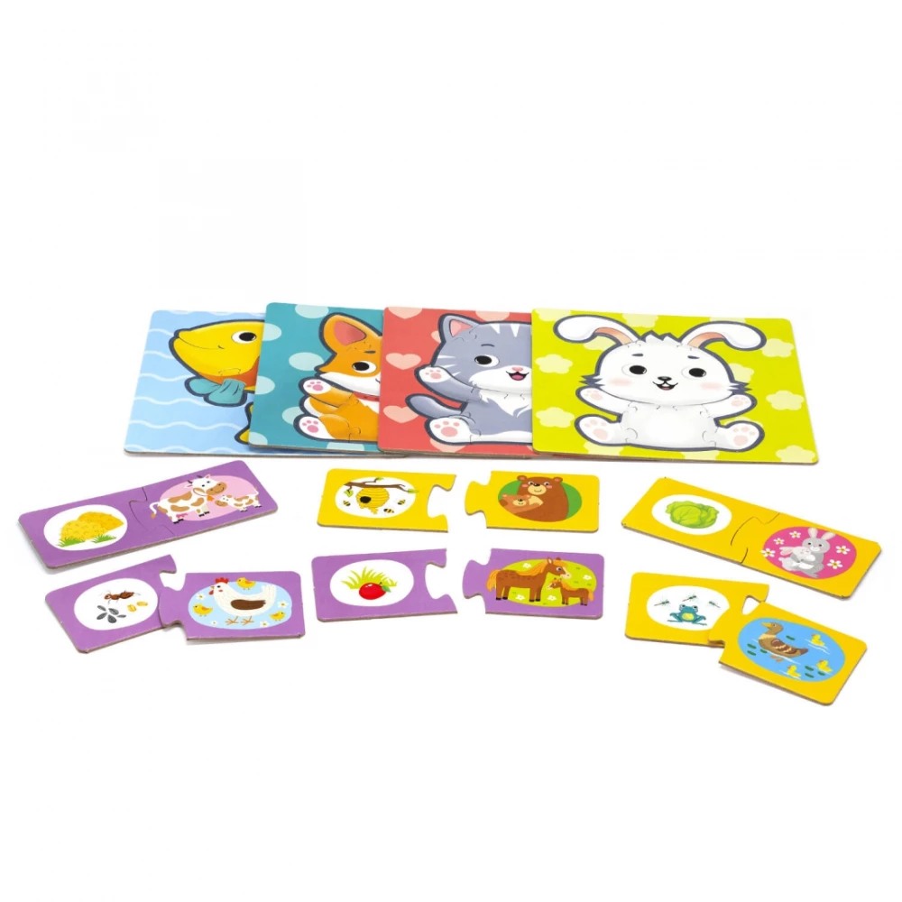 Educational game - Puzzle-sorter (4in1). Domestic animals