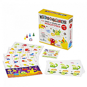 Set of four games. Monsteroteca. Board Game. Domino. Memo