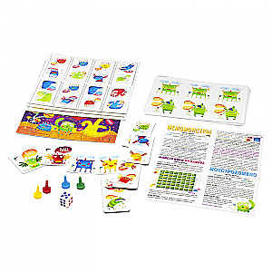 Set of four games. Monsteroteca. Board Game. Domino. Memo