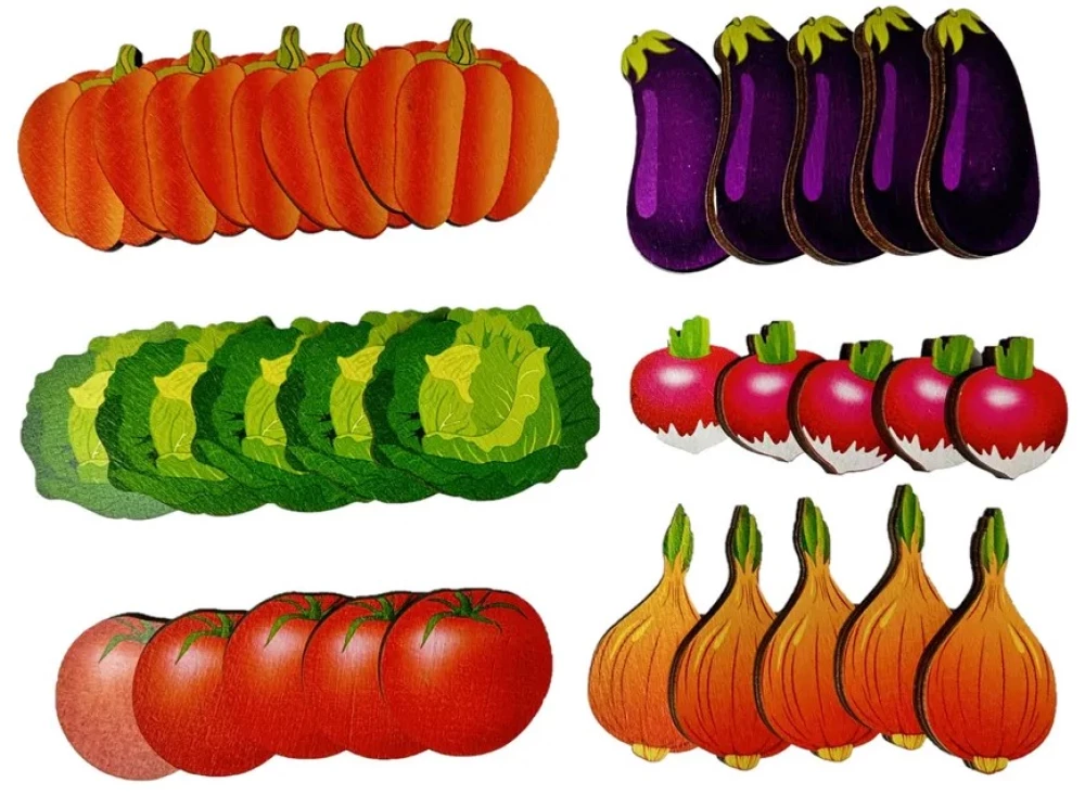 Counting Material in a Bag - Vegetables