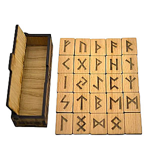Northumbrian Runes 25 pieces (wooden runes made of beech in a box)