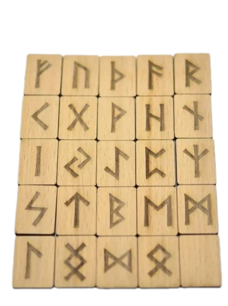 Northumbrian Runes 25 pieces (wooden runes made of beech in a box)