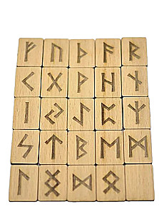 Northumbrian Runes 25 pieces (wooden runes made of beech in a box)