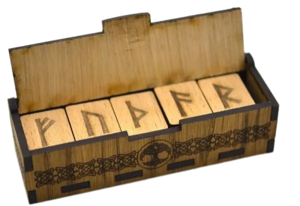 Northumbrian Runes 25 pieces (wooden runes made of beech in a box)