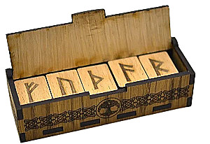 Northumbrian Runes 25 pieces (wooden runes made of beech in a box)