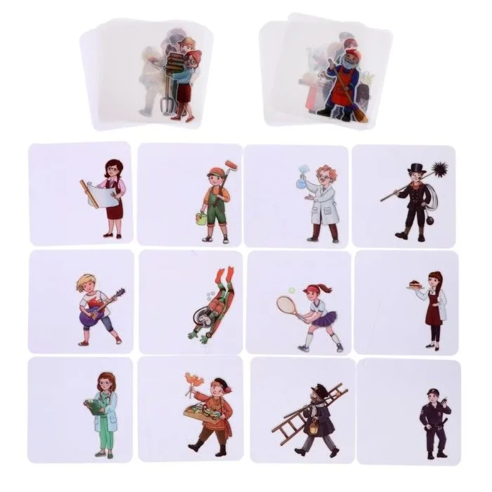 Plastic Lotto for Toddlers 4+ Who Works Where? Matching Professions