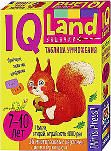 IQ Wielokrotnego użytku karty z markerem. 7+ Tablica mnożenia