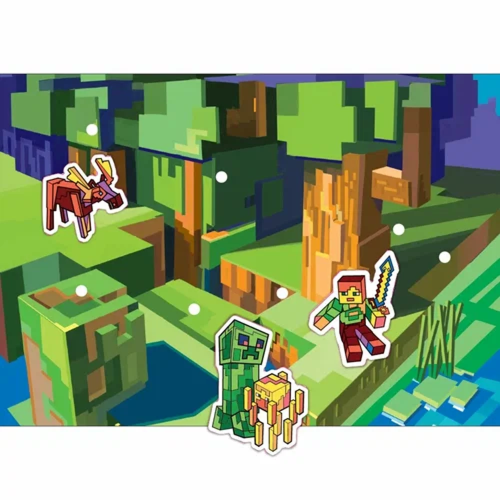 Development set - Velcro. In the style of Minecraft. A distant journey