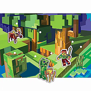 Development set - Velcro. In the style of Minecraft. A distant journey