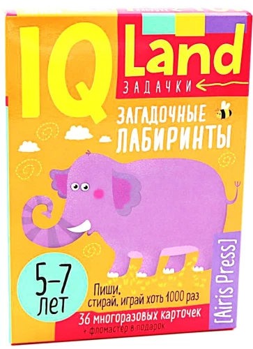 IQ Reusable Cards with a Marker. 5+ Mysterious Mazes