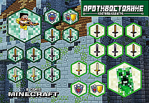 Gra planszowa - Konfrontacja. W stylu Minecraft. Walka z Creeperem