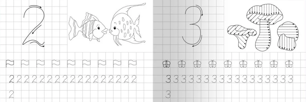 Copybooks for Kindergarten. Numbers: Writing and Counting