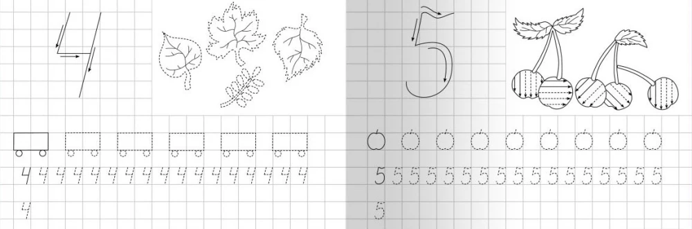 Copybooks for Kindergarten. Numbers: Writing and Counting
