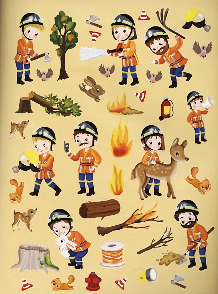 Firefighters. 70 Stickers