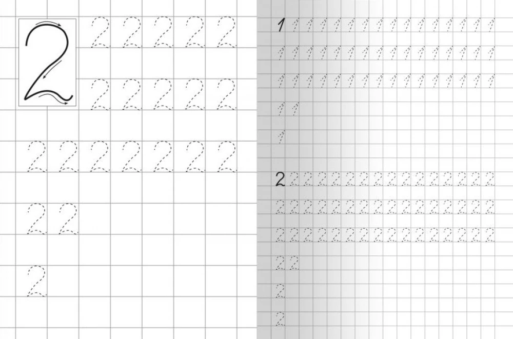 For Kindergarten. Notebook with Writing Exercises. Numbers