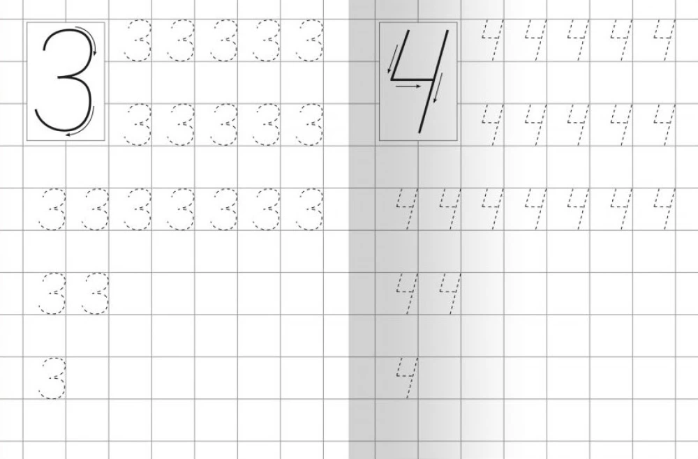 For Kindergarten. Notebook with Writing Exercises. Numbers