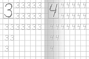 For Kindergarten. Notebook with Writing Exercises. Numbers