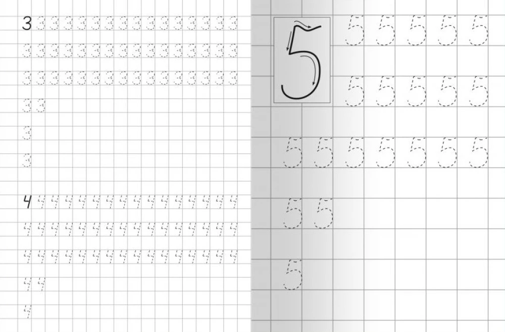 For Kindergarten. Notebook with Writing Exercises. Numbers