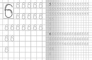 For Kindergarten. Notebook with Writing Exercises. Numbers