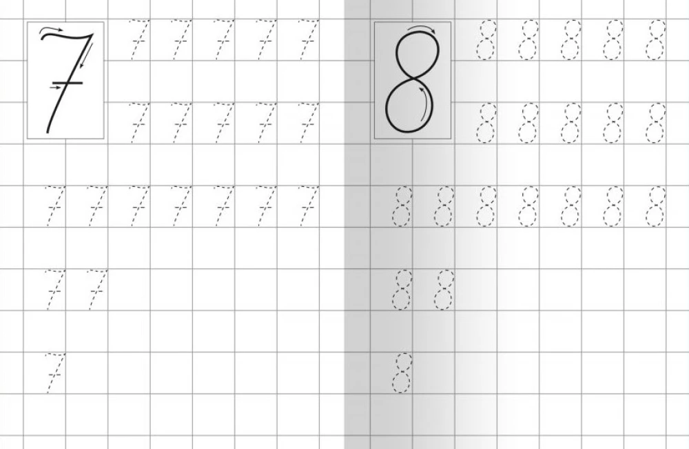 For Kindergarten. Notebook with Writing Exercises. Numbers