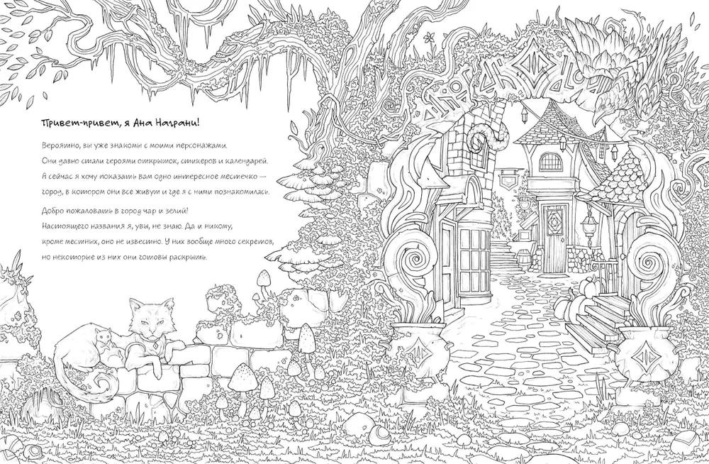 City of Charms and Potions. Coloring Book with Illustrations by Ana Nagran