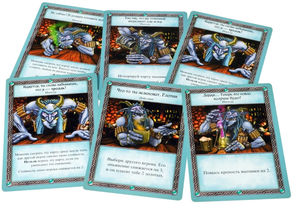 Brettspiel - Taverne. Roter Drache. Trolltrank und Werwolfzauber