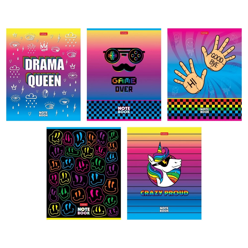 Тетрадь в клетку, 48 листов - CrazyColor, в ассортименте