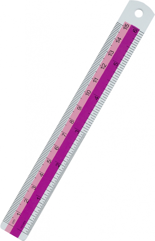 Metalllineaal, 15 cm, assortii