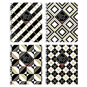Grid Notebook, 96 Sheets - Black&White, Assorted