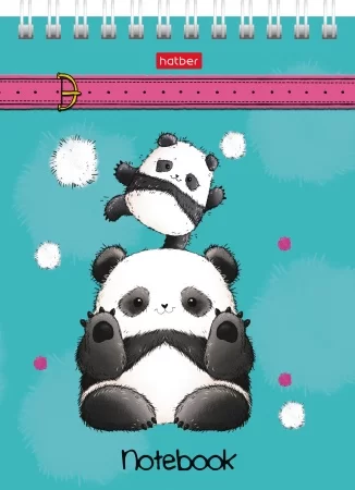 Grid Notebook, 60 sheets - Plush Pandas, assorted