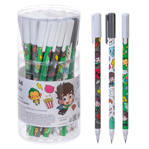 Erasable gel pen, blue - Vlad A4, assorted