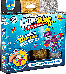 Набор для изготовления фигурок из цветного геля Aqua Slime, золотой-серебряный