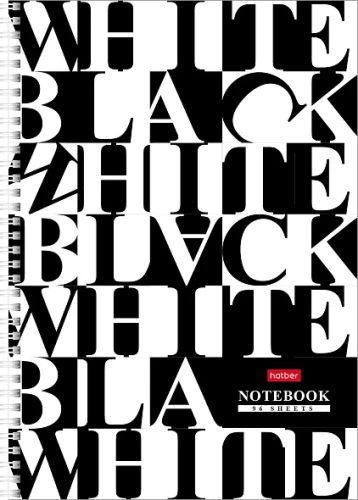 Graph Paper Notebook, 96 sheets - Black and White, assorted