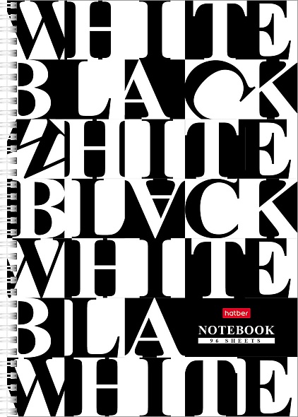 Notes w kratkę, 96 stron - Czarne i białe, w assortment