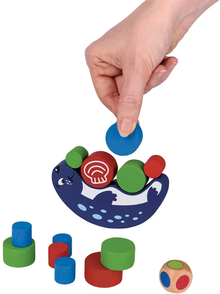 Developing wooden game - Funny Seal. Balancing Game