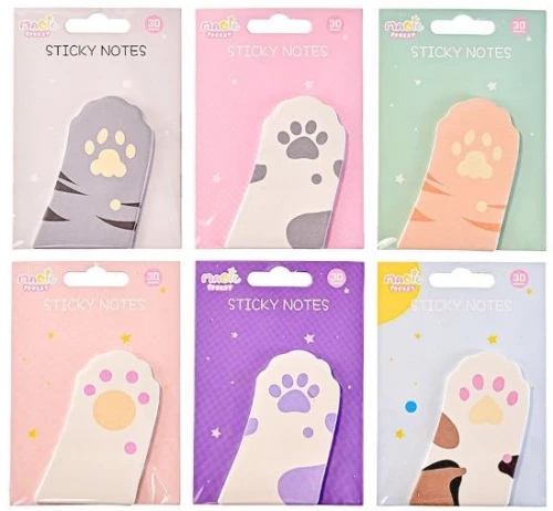 Sticky Note Pad - Paws, 30 sheets, assorted