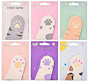 Notizblock mit Haftnotizen - Pfoten, 30 Blätter, assorted