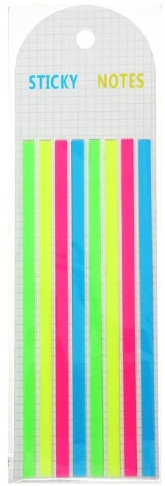 Zestaw zakładek-wysokich liter z klejącym brzegiem, 8 bloków po 20 arkuszy, fluorescencyjne kolory