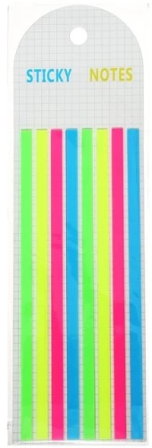 Highlighter bookmark set with adhesive edge, 8 blocks of 20 sheets, fluorescent colors