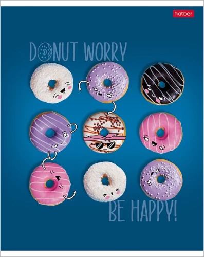 Graph Paper Notebook, 48 sheets - Donut Worry, assorted