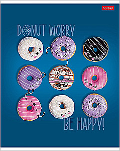 Teczka w kratkę, 48 kartek - Donut Worry, w asortymencie