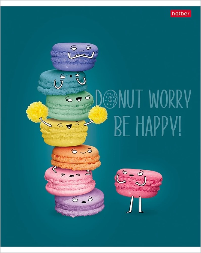 Teczka w kratkę, 48 kartek - Donut Worry, w asortymencie
