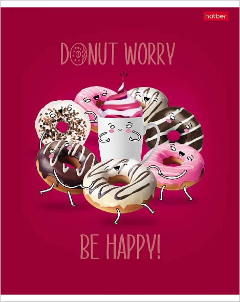 Teczka w kratkę, 48 kartek - Donut Worry, w asortymencie