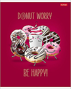 Teczka w kratkę, 48 kartek - Donut Worry, w asortymencie
